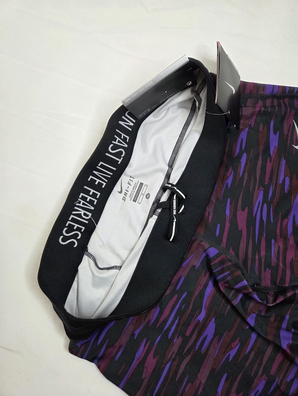 NWT Nike size M Relay- Dri-FIT Black & Multicolor Running Tights - Picture 4 of 11